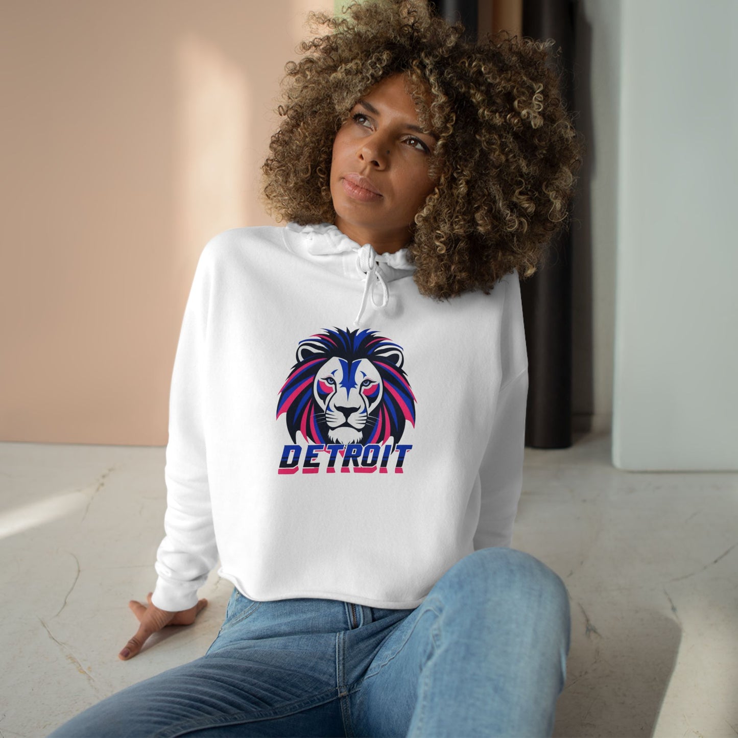 Detroit "Lions Pride" Crop Hoodie - Women's