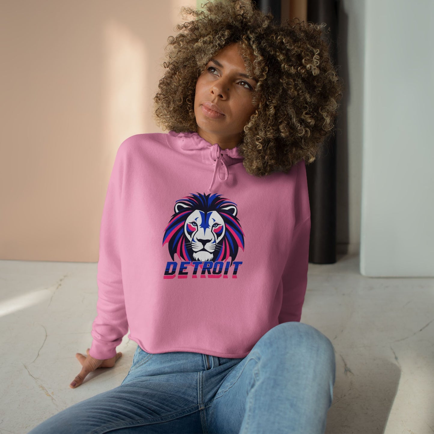 Detroit "Lions Pride" Crop Hoodie - Women's